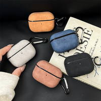 Casing Bisnis Sederhana Kulit PU Kulit Domba untuk Apple Airpods 1 2 3 4 Pro 2 Penutup Earphone Nirkabel Kotak Pengisi Daya untuk Airpods Pro 3