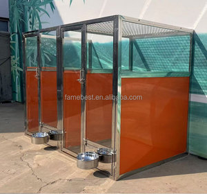 Luxe Roestvrijstalen 304 Hondenkennel Met Gehard Glazen Deuren Ijzeren Huisdierenkooi Met Knoopsluiting - Product Image 3