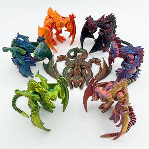 Artículo Popular: Modelo de Dragón con Cuernos Impreso en 3D, Articulaciones Móviles y Alas Ajustables, Figura Decorativa Creativa - Product Image 3