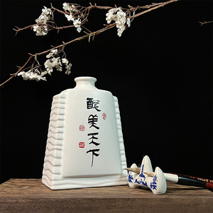 Oem hình dạng độc đáo trang trí Fancy trắng sứ alcholol <span class=keywords><strong>hip</strong></span> gốm <span class=keywords><strong>Flask</strong></span> với nhãn hiệu riêng Logo tùy biến cho quà lưu niệm - Product Image 2