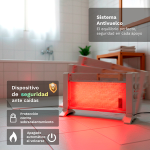 RMC-600 Calentador Eléctrico Compacto de Mica de 600W, Blanco, 2 Niveles de Potencia - Product Image 2
