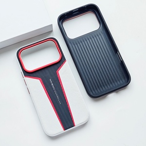 Funda Trasera de <span class=keywords><strong>Fibra</strong></span> de Carbono con Textura Mate de Cuero PU y Lente Metálica para Honor <span class=keywords><strong>600</strong></span> Pro / <span class=keywords><strong>600</strong></span>, Funda Antigolpes - Product Image 2
