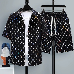 Ensemble <span class=keywords><strong>de</strong></span> chemises en gros 2026 Nouveau style Motif imprimé lettres Vêtements <span class=keywords><strong>de</strong></span> sport <span class=keywords><strong>Homme</strong></span> Ensembles décontractés d'été Taille complète Ensemble short et chemise pour <span class=keywords><strong>homme</strong></span> - Product Image 3