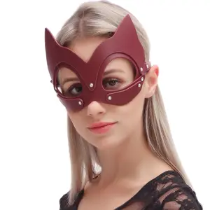 Masque oculaire réaliste de chat sauvage ou de rat, capuche en cuir, pour adultes, cosplay, costume de jeux sexuels, sexy, pour homme et femme, pour soirée en club