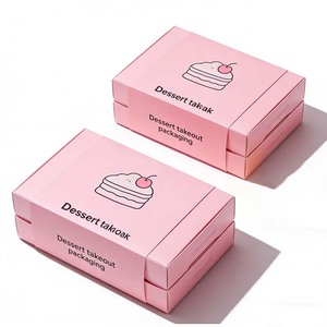 Emballage personnalisé pour desserts, avec logo imprimé, pour emporter des sushis, des macarons, des biscuits, des plats à emporter, boîte en papier pour emballage alimentaire - Product Image 4