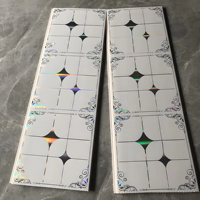 Nouveaux panneaux de plafond et muraux en PVC à transfert d'impression de Chine, ignifuges et imperméables, avec motifs rayés, à carreaux et de feuillage