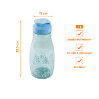 Bouteille d'eau portable légère à ouverture facile, modèle 3008, en plastique PET 1L, sérigraphiée, pour les voyages en plein air