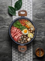 3. Casserole en pierre Maifan |   Nettoyage facile |   Poignées doubles |   Compatible avec tous les types de cuisinières