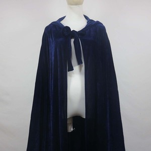 Manteau long en velours suédé à capuche pour fête d'Halloween, vampire, sorcière, sans doublure, CRHO-023 - Product Image 3