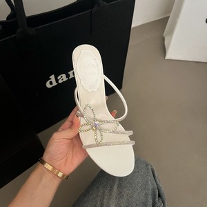 Sandalias de Tacón Alto con Pedrería Brillante y Logotipo Personalizado para Mujer, Estilo Dropshipping - Product Image 3