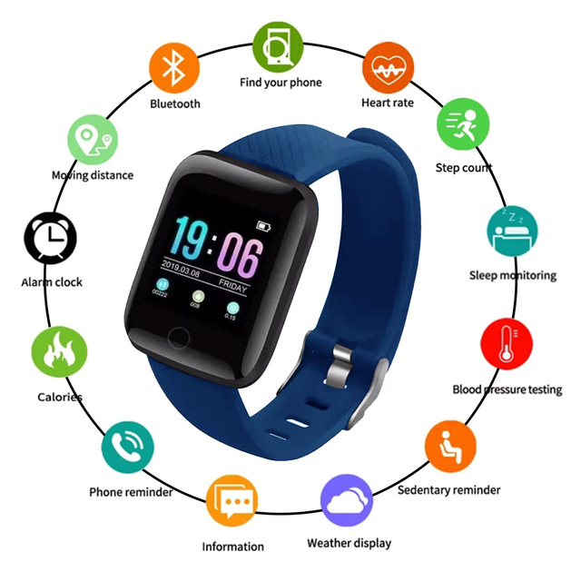 116 116s Sports Smartwatch Hombre Montres Bt Connected Reloj Inteligentes Digital Bracelet Smart Watch for Men Wristband Product