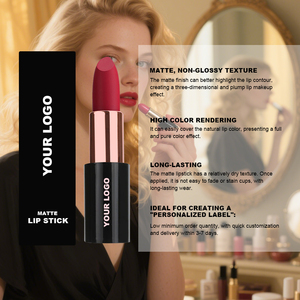 Lipstik Merah <span class=keywords><strong>Matte</strong></span> Tahan Lama 24 Jam, Vegan Organik, Waterproof, Velvet Nude, Custom Grosir, Label Pribadi - Product Image 2