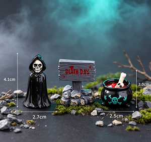Mini-ornements en résine d'Halloween : Figurines d'horreur Crâne, <span class=keywords><strong>Momie</strong></span>, Fantôme – Décorations créatives pour <span class=keywords><strong>la</strong></span> maison et le bureau - Product Image 3