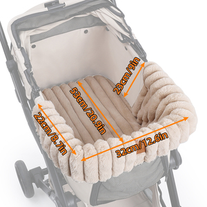 Doublure polaire confortable pour poussettes pour animaux de compagnie-Insert de literie d'hiver en polyester pliable antidérapant et chaud pour chiens/chats convient à la plupart des poussettes - Product Image 6