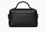 Sac à main noir chic à bandoulière en cuir de veau pleine fleur, sacoche grande capacité, durable, léger, avec fermeture éclair pour femme