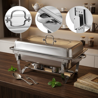 Plat de service rectangulaire en acier inoxydable épais pour buffet, chauffe-plats moderne en métal, vente en gros