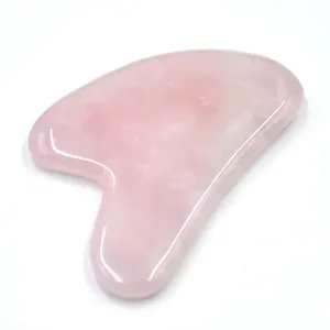 100% Real natural de pedra da massagem guasha raspagem ferramentas gua sha placa de quartzo rosa conjunto