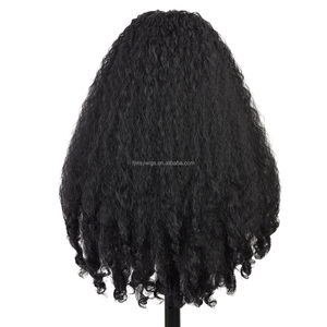 Parrucche Afro Riccio Crespo All'Ingrosso, <span class=keywords><strong>Parrucca</strong></span> Lunga con Fascia, Sintetica, Classica, Voluminosa, Ondulata, Senza Colla - Product Image 3