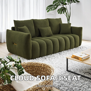 Sofá de Tela Tipo Peluche Premium, Sofá en Forma de L de 3 Plazas, Asiento Profundo Extra Grande |   Sofá Moderno Tapizado para Sala de Estar, Muebles para el Hogar - Product Image 2