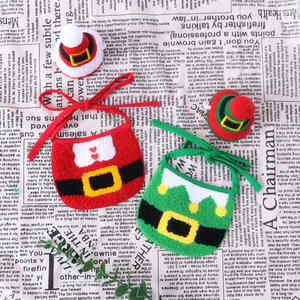 ชุดหมวกและผ้าพันคอสำหรับสัตว์เลี้ยงผ้าเช็ดทำความสะอาดฤดูใบไม้ร่วงและฤดูหนาวสำหรับสุนัขแมวอุปกรณ์เสริมชุดหมวกและผ้ากันเปื้อนสำหรับสุนัขคริสต์มาส - Product Image 2