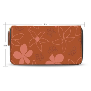 New Arrival Hawaiian Hau Design PU Leather <b>Wallets</b> with <b>Card</b> <b>Holder</b> Long Leather Organizer Ladies Purse <b>Wallets</b> for Woman - Product Image 2