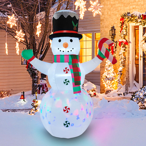 Muñeco <span class=keywords><strong>de</strong></span> Nieve Inflable Navideño <span class=keywords><strong>de</strong></span> 8 Pies con Bastón <span class=keywords><strong>de</strong></span> Caramelo y Decoración <span class=keywords><strong>de</strong></span> Dulces para Jardín, Patio, Hogar, Fiesta, Interior y Exterior - Product Image 4