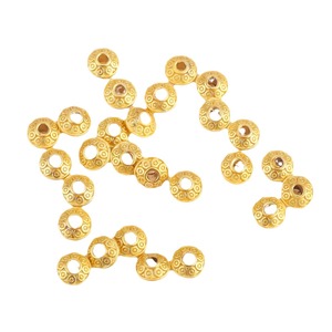 Perles d'espacement rondes couleur or sable antique, accessoires de fabrication de bijoux DIY, pour bracelets et colliers, perles en vrac, vente en gros - Product Image 5