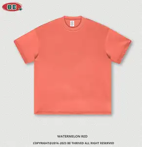 2024 Custom Heavy 100% Cotton Camisetas Summer 305g Heavyweight Custom Graphic Tees Blank Mock Neck Oversized Boxy T Shirt