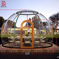 Dôme de glamping de luxe, dôme transparent isolé en plastique, maison en forme de bulle, maison préfabriquée en verre, tente dôme extérieure