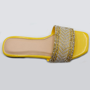 Sandales pour femmes nouveautés chaussures plates élégantes chaussures décontractées en plein air pour adultes pantoufles confortables en <span class=keywords><strong>cuir</strong></span> avec strass pour femmes - Product Image 3