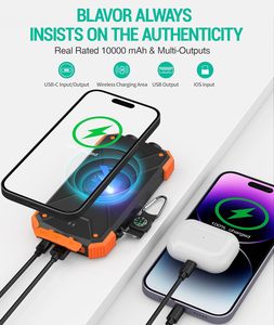 Cargador inalámbrico <span class=keywords><strong>Solar</strong></span> portátil de 10.000 mAh, 20W, carga rápida, paquete de batería <span class=keywords><strong>externa</strong></span> USB C <span class=keywords><strong>para</strong></span> teléfonos móviles, linterna Dual <span class=keywords><strong>para</strong></span> - Product Image 5