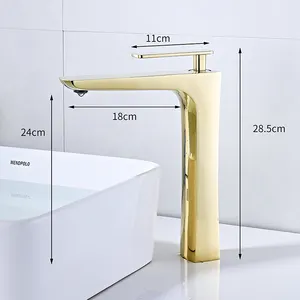 YUNDOOM OEM Gold Waschbecken Bad mischer Messing Musluk Wasser han China Großhandel Deck montiert kommerziellen Wasserhahn Becken Wasserhahn