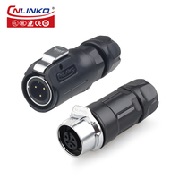 Connecteur industriel étanche M12 mâle et femelle en plastique CNLINKO LP12