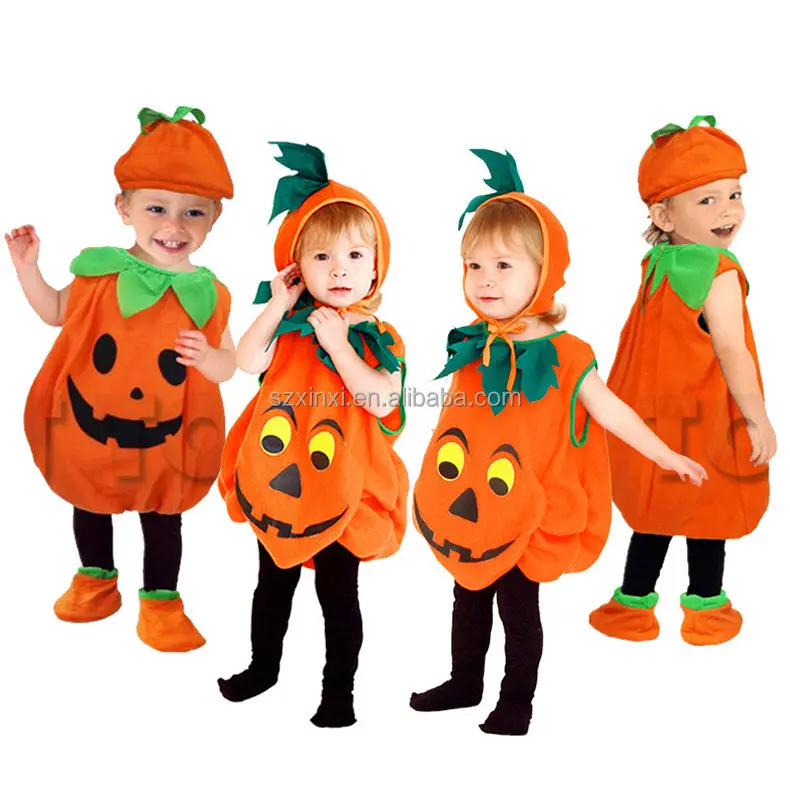 Hot Sale Halloween Pumpkin Sets Costumes Little Boys And Girls Cosplay Dress Up Show Performance For Children Kids