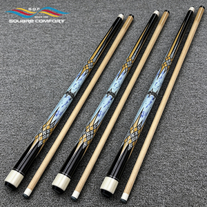 Queue de billard S.Q.F en bois d'érable américain, 1/<span class=keywords><strong>2</strong></span> deux <span class=keywords><strong>pièces</strong></span>, pointe de 13 mm, design Tour Eiffel, bleu or, joint en acier inoxydable, 145 cm, 1 kg, haute qualité - Product Image 3