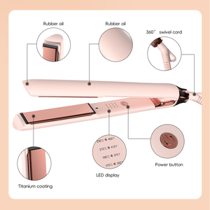 Fer à lisser plat en titane avec logo personnalisé planchas de cabello profesional Plaques en céramique titane Piastra électriques - Product Image 3