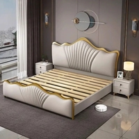 Lit Moderne Luxe Taille King et Queen avec Rangement, Rembourré, Simple, Double et Lit Superposé Double pour Chambre à Coucher
