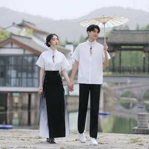 Conjuntos de verano para parejas estilo Hanfu chino, conjuntos para fotos de graduación, actuaciones en escenario, SMLXL2XL3XL4XL - Product Image 2