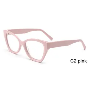 Kacamata optik wanita, kacamata mata kucing sesuai pesanan untuk wanita