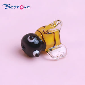 Bestone personalizado miniatura pequeño lindo Murano cristal miel abeja Animal estatuilla cuentas para joyería DIY - Product Image 3