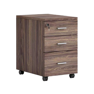 Wholesale Custom Modern Wooden Panel Mobile <b>Filing</b> <b>Cabinet</b> with -Pulley and 3 Drawers for Office Storage - Product Image 1