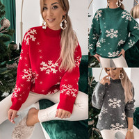 Vente en gros Chandail de sapin de Noël personnalisé pour femmes Chandail de Noël à manches longues chaud et décontracté pour femmes