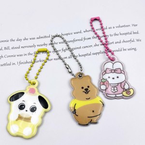 High Quality Wholesale Custom Pvc Bubble Cotton Pendant Cute Bear Animal Keychain Earphone Bag Sponge Pendant - Product Image 3