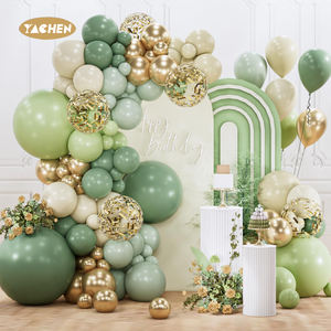 YACHEN dapat disesuaikan EN71-12 142 buah Sage Green balon lengkungan Kit lateks balon karangan bunga Set untuk Baby Shower dekorasi pernikahan - Product Image 1