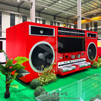 Kiosque de vente ambulante moderne et créatif en forme de boombox, bar à boissons, stand alimentaire, conteneurs personnalisables