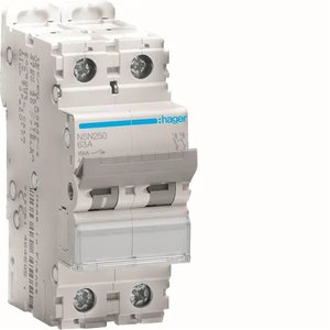 Interruttore Automatico Miniaturizzato Hager 63A 2P Curva D 15kA per Protezione Elettrica - Product Image 1