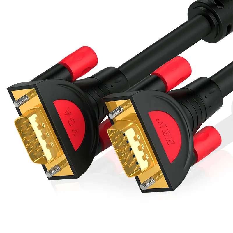 VGA To VGA Long Cable Male To Male Bare Copper Ofc Dual Shielded 1080p Hd Video Anti-interference Cord Plug And Play