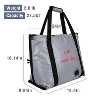 Sac de transport isotherme et étanche pour poisson, robuste avec fermeture éclair et poche en filet, idéal pour la pêche en haute mer et le stockage de poissons frais
