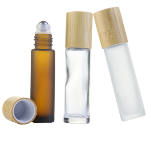 Botol rol untuk minyak esensial 5ml <span class=keywords><strong>10ml</strong></span> 15ml botol Roll on kaca dengan tutup bambu untuk minyak esensial - Product Image 1