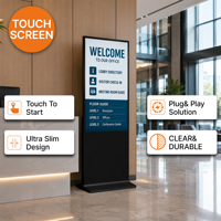 Pantalla Digital Interior 4K Ultra Delgada de 4 mm, 32-65 Pulgadas, 178 °   Pantalla Táctil PCAP para PC con Vista Panorámica, Operación Comercial 24/7